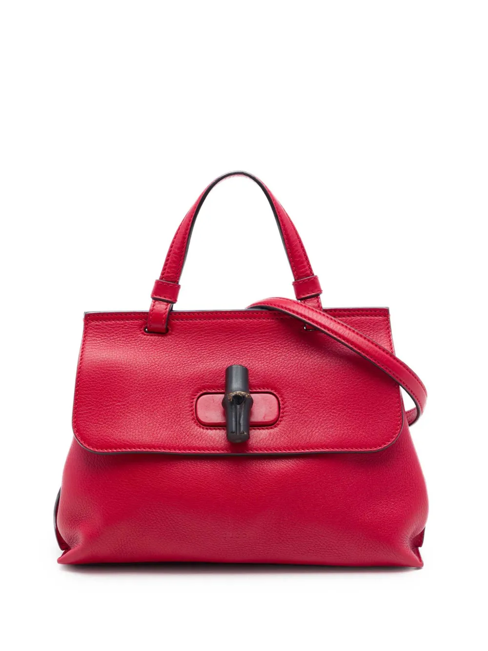 Gucci Pre-Owned Borsa a tracolla Daily piccola in pelle di vitello e bambù 2016-2026 - Rosso
