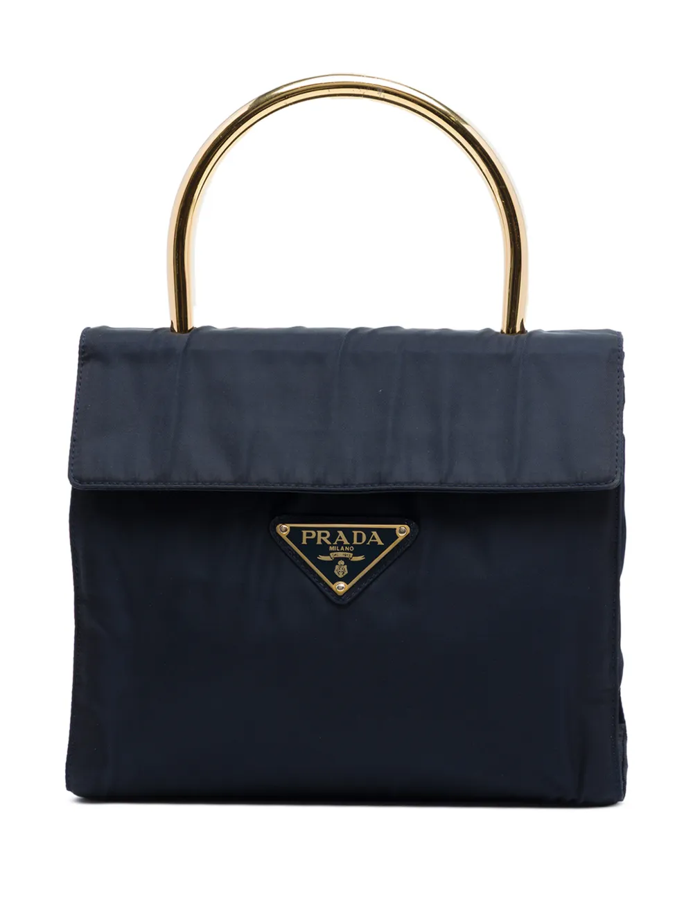 Prada Pre-Owned 2013-2026 Tessuto Handtasche mit Metallhenkel - Schwarz
