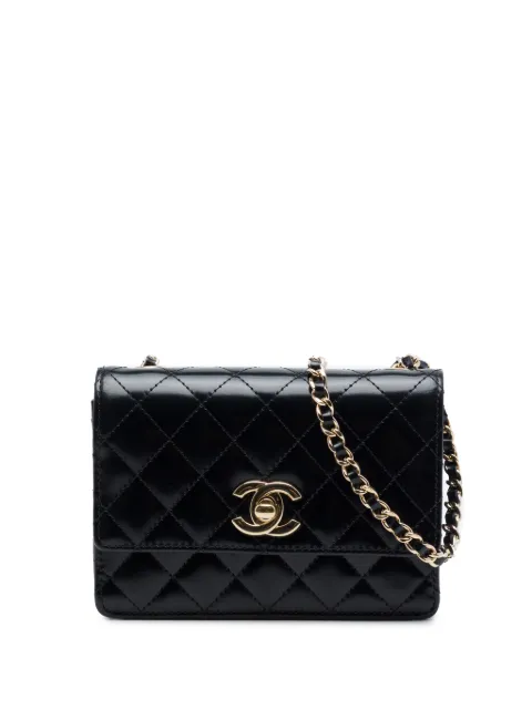 CHANEL Pre-Owned 2011 Micro CC Quilted Shiny Calfskin Single Flap crossbody bag