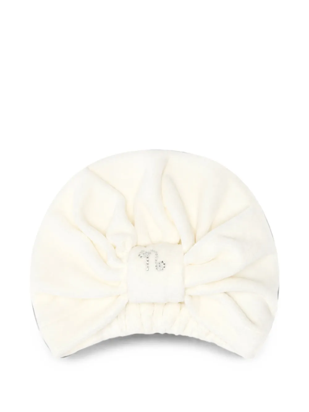 NANAN rhinestone-embellished gathered hat - Bianco
