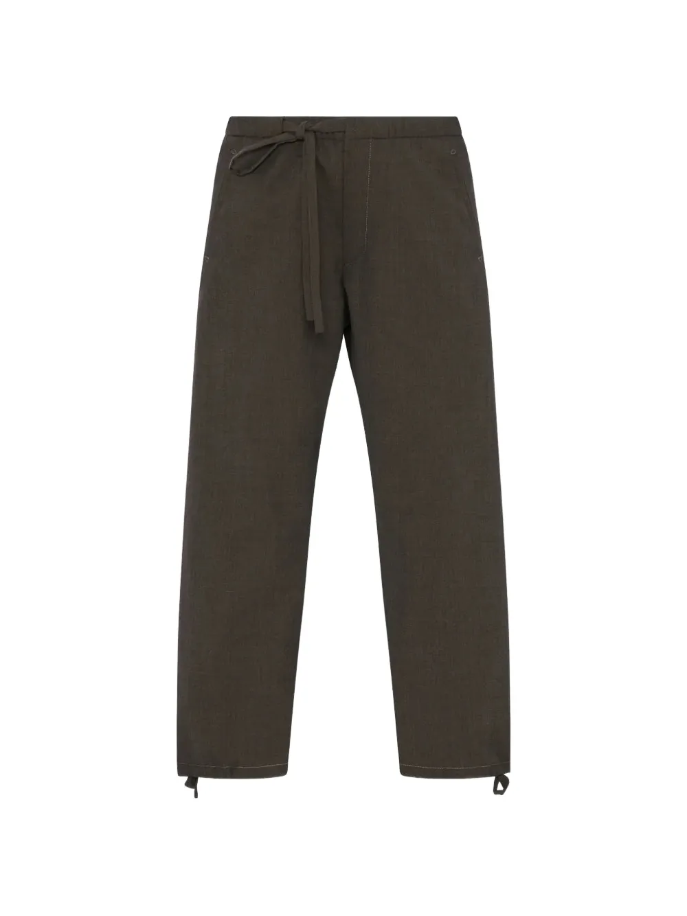 6397 Drawstring-waist Straight-leg Trousers In Black