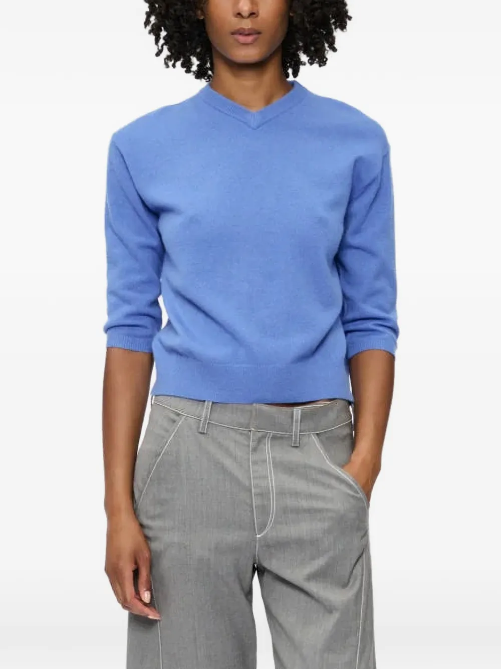 6397 V-neck cashmere sweater - Blau