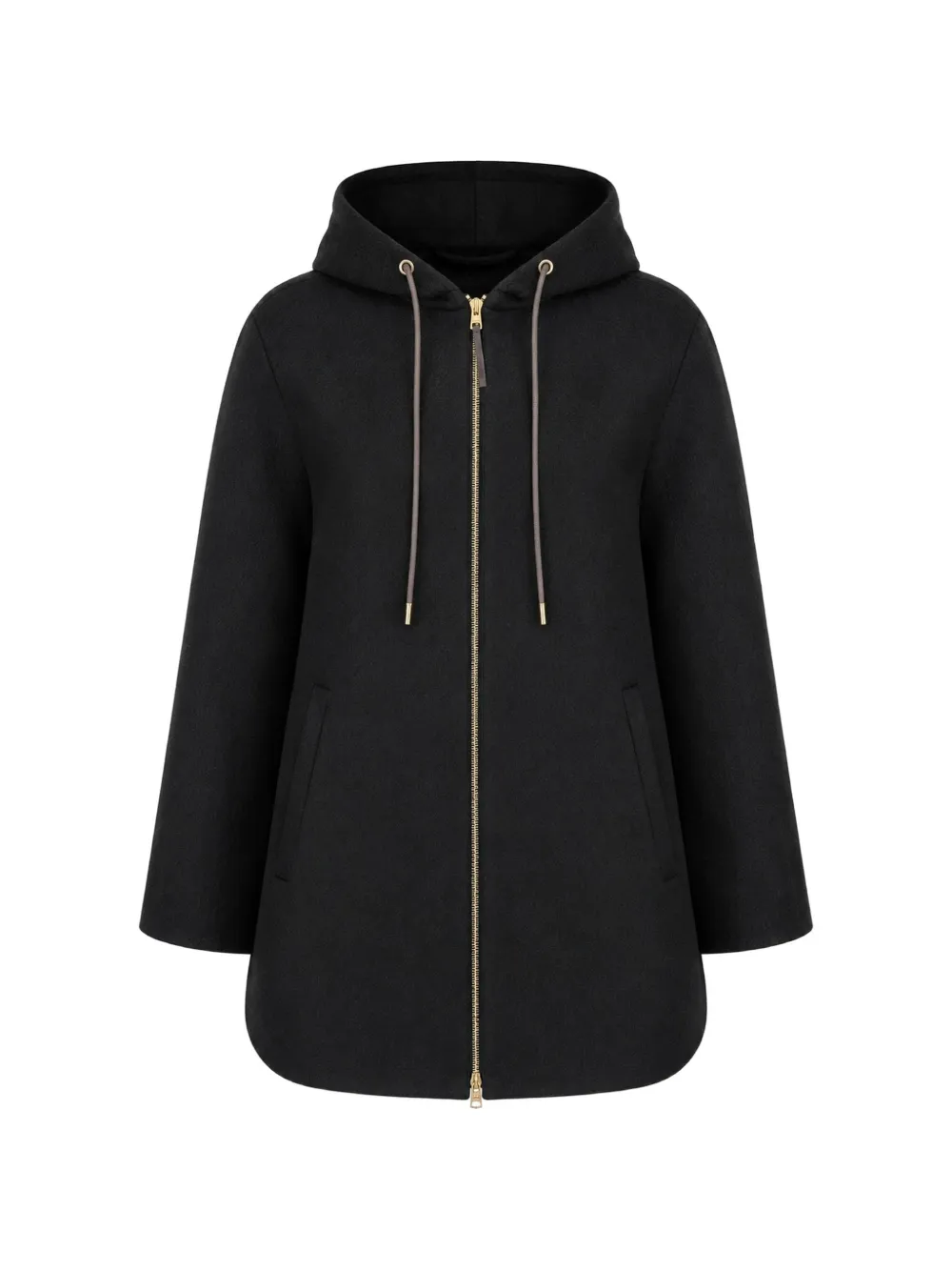 Herno Cocoon drawstring wool coat - Schwarz