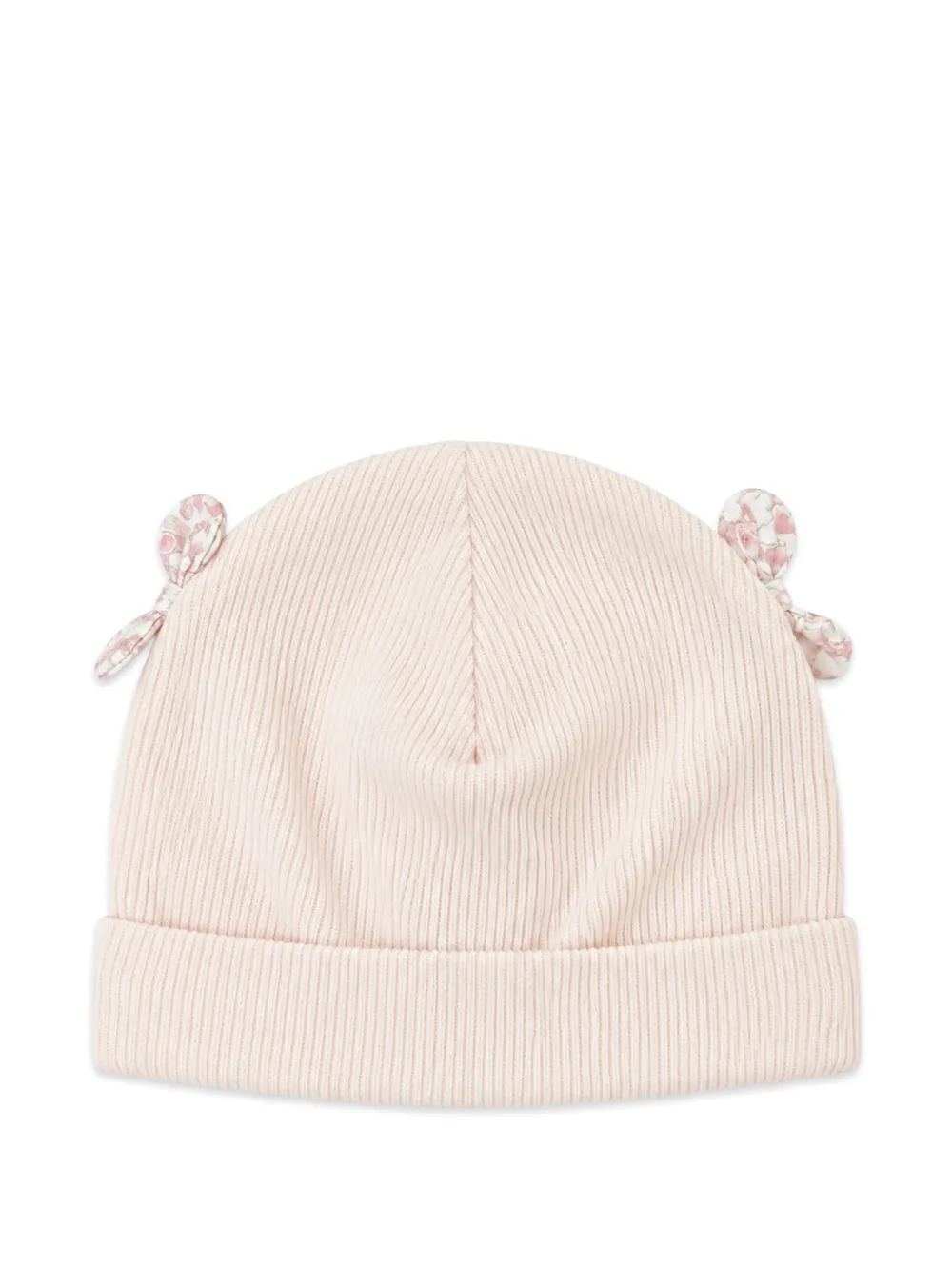 NANAN bow-detail ribbed beanie hat - Rosa