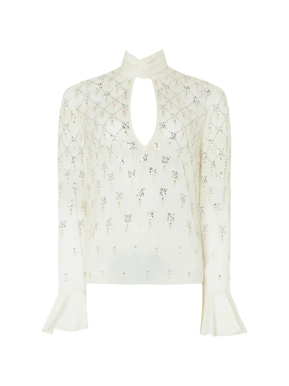 Temperley London Blusa Gallantry con cristalli - Toni neutri