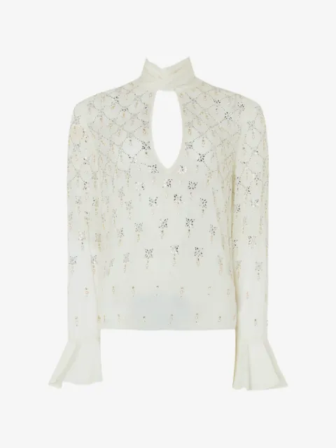 Temperley London blusa Gallantry con detalles de cristal