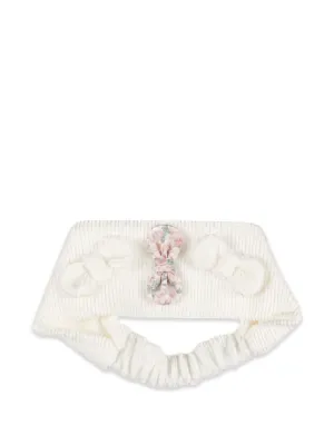 NANAN bow-detail ribbed headband
