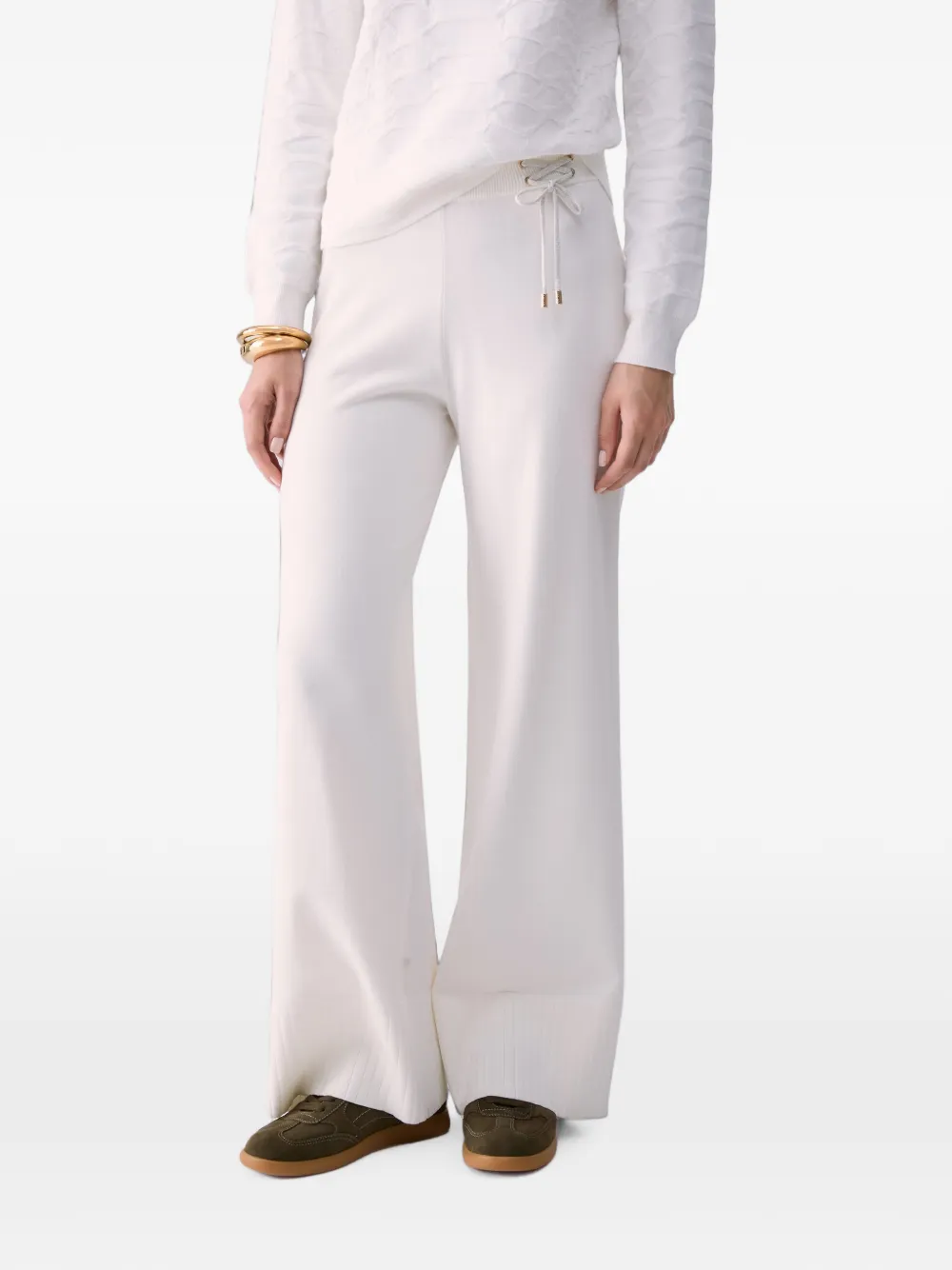 LIU JO Gebreide broek met trekkoord Beige