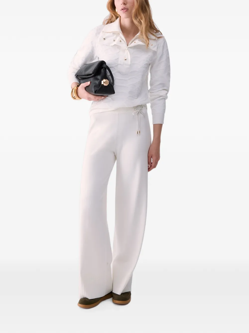 LIU JO Gebreide broek met trekkoord Beige