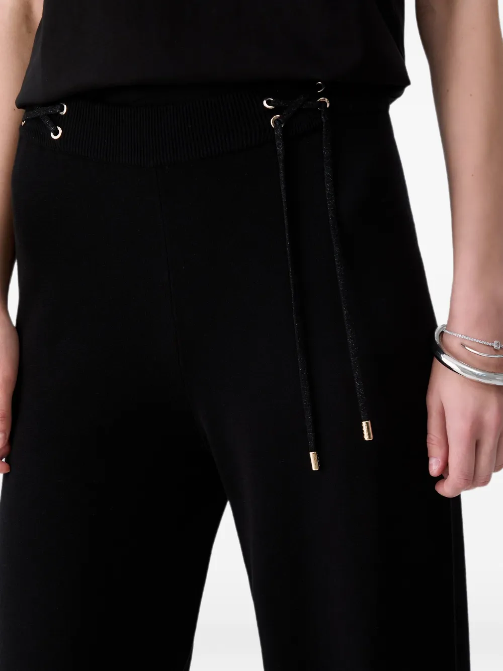 LIU JO knit trousers with drawstrings Zwart