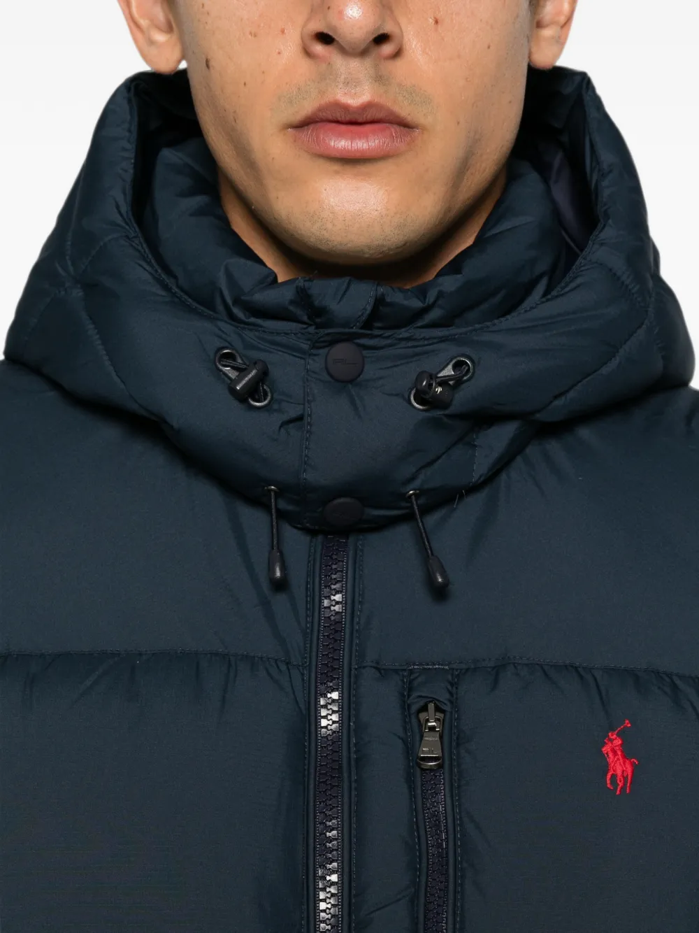 Polo Ralph Lauren Jas met capuchon en geborduurd logo Blauw
