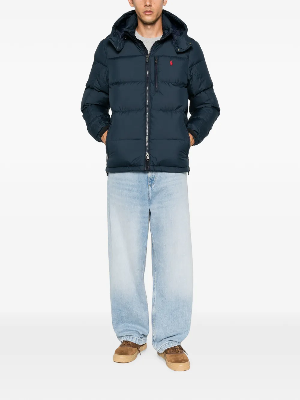 Polo Ralph Lauren Jas met capuchon en geborduurd logo Blauw