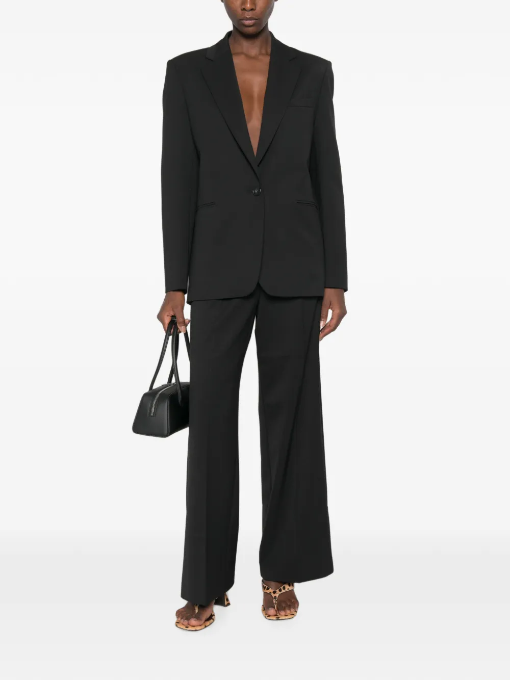 THE ANDAMANE Blazer met enkele rij knopen en gekerfde revers Zwart