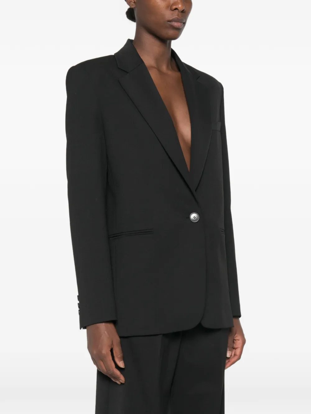 THE ANDAMANE Blazer met enkele rij knopen en gekerfde revers Zwart
