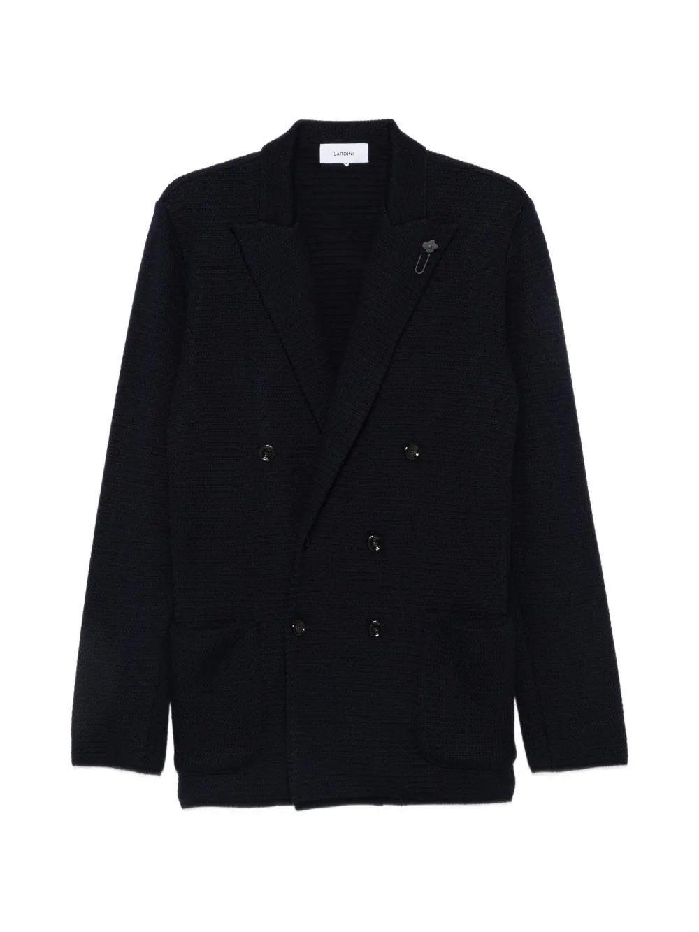 Lardini double-breasted knit blazer - Blau