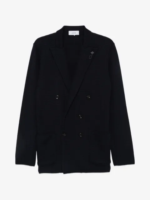 Lardini double-breasted knit blazer
