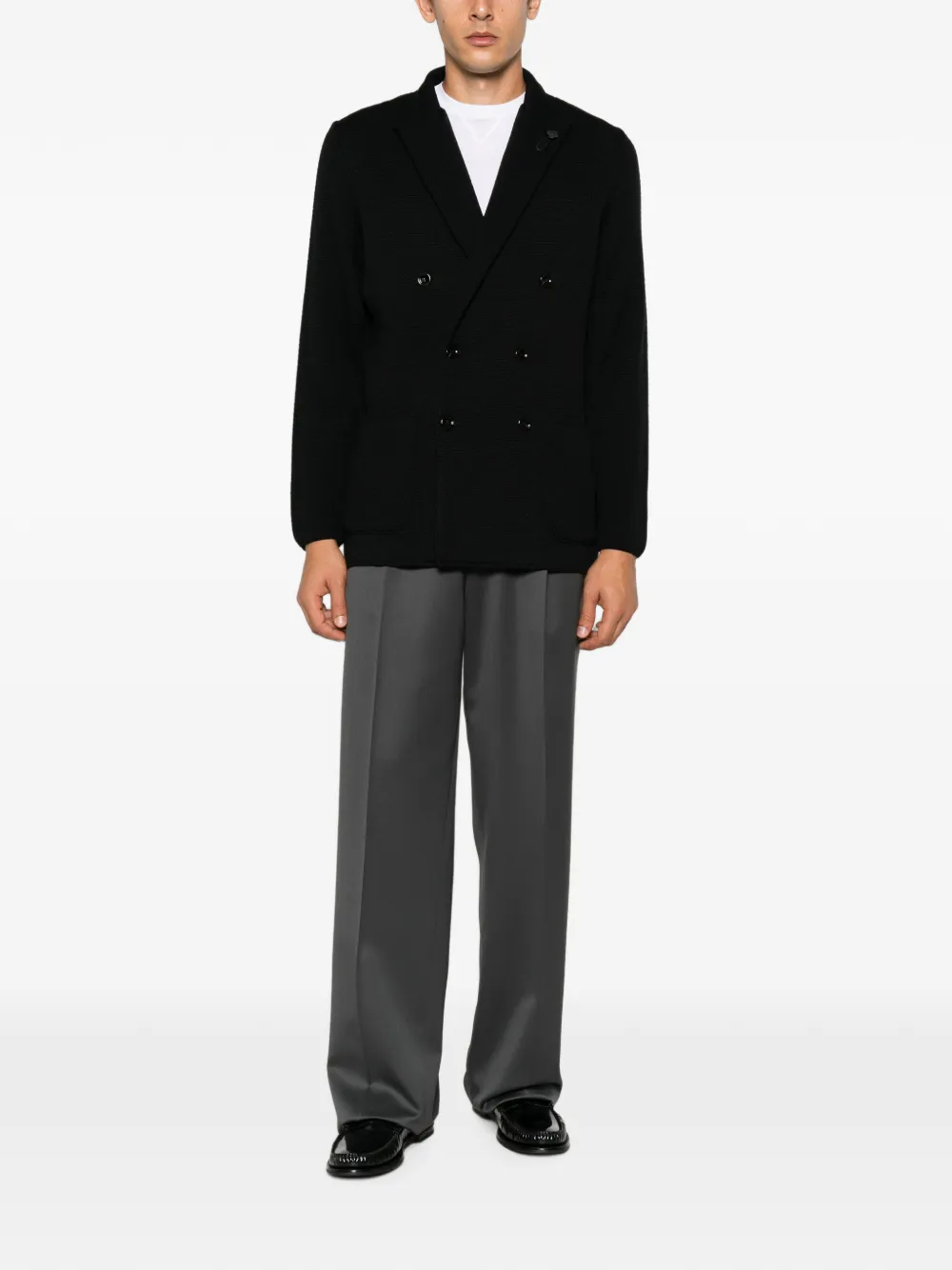 Lardini Gebreide blazer Zwart
