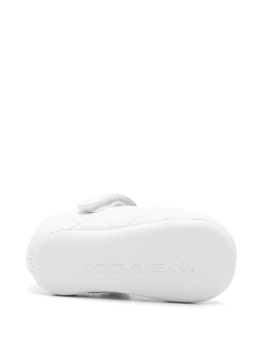 Dolce & Gabbana Kids quilted logo-plaque ballet flats Wit