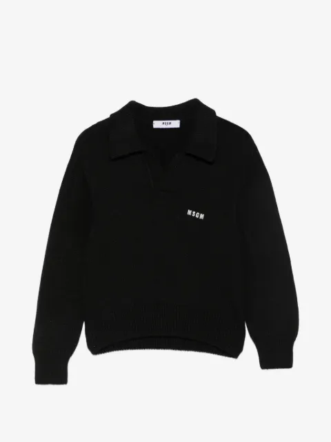 MSGM Kids logo-embroidered sweater