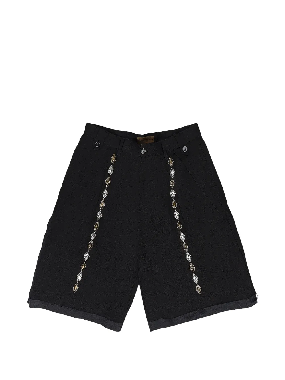 BIRTH OF ROYAL CHILD gemstone-embellished shorts - Nero