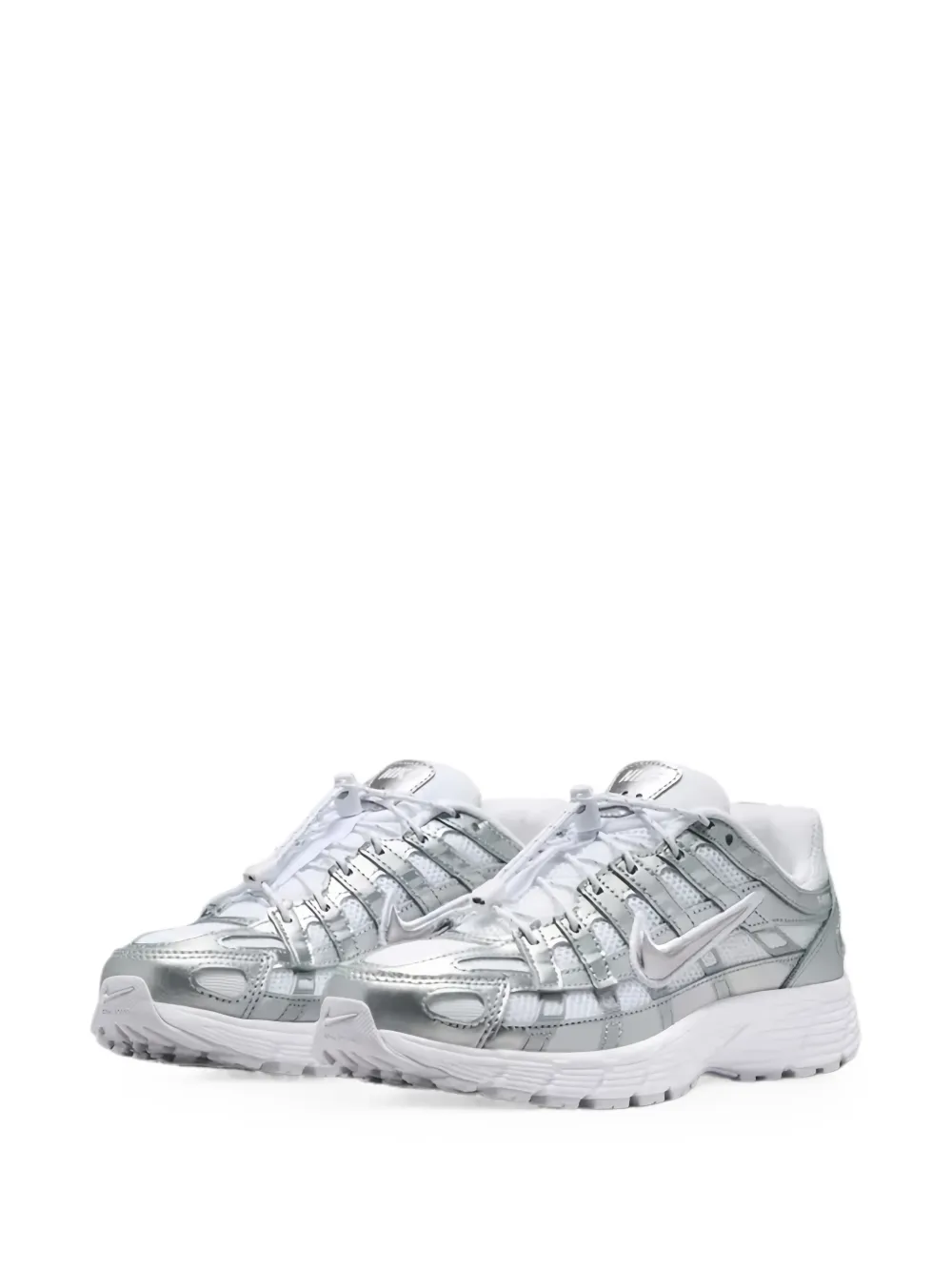 Nike Kids P-6000 Utility metallic-finish low-top sneakers Wit