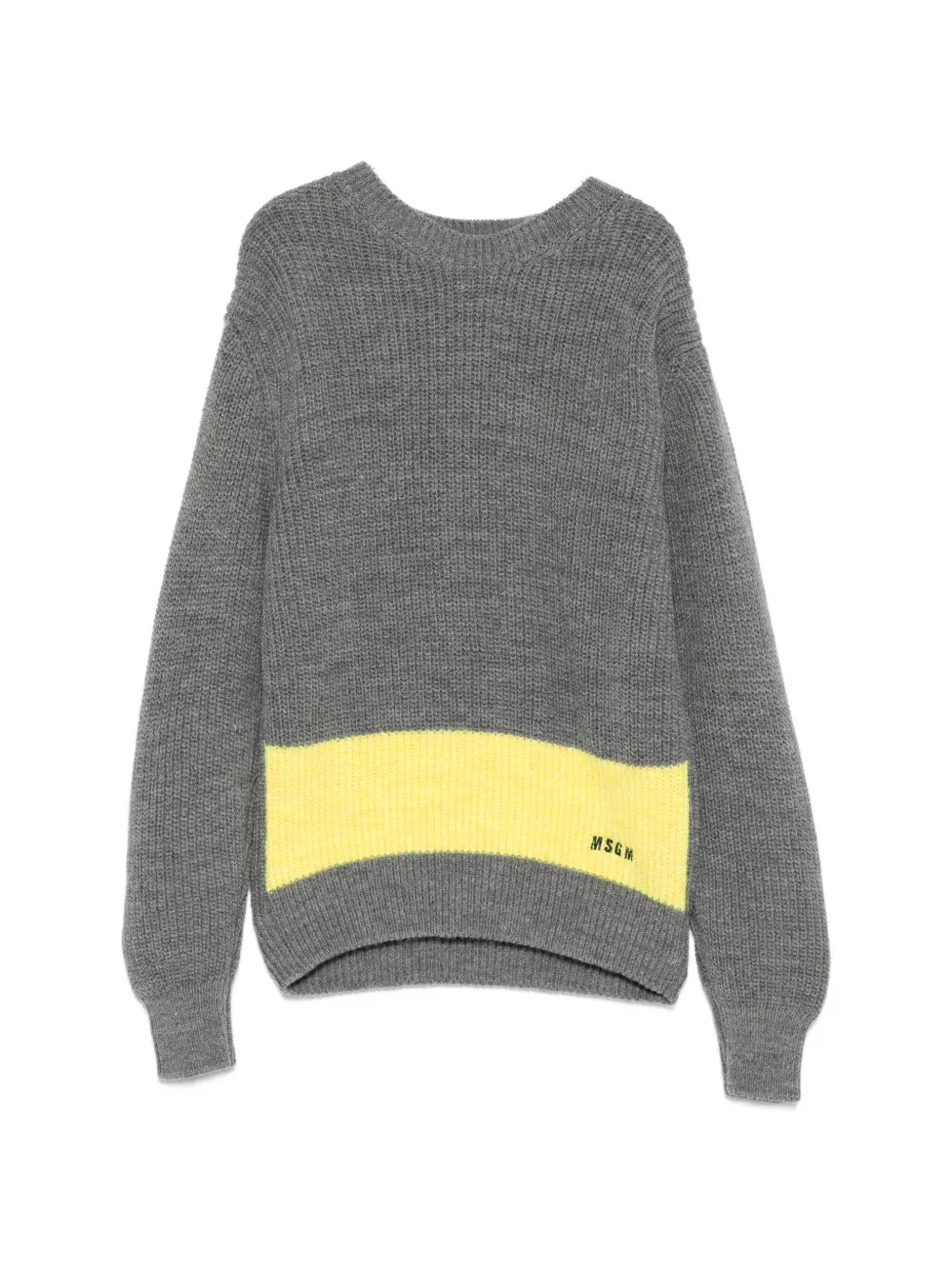 MSGM Kids logo-embroidered striped sweater - Grigio