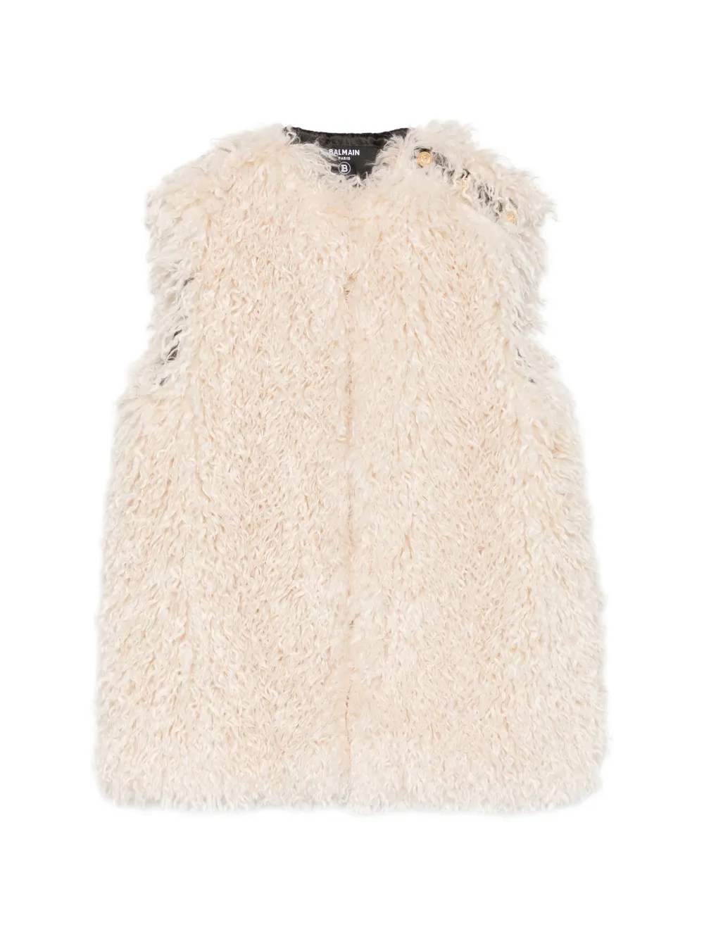 Balmain Kids faux-fur gilet - Toni neutri