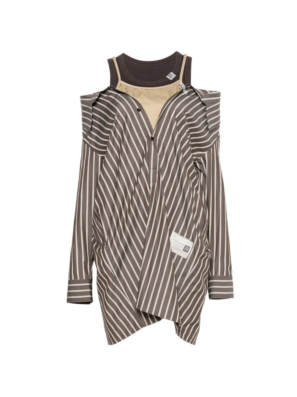 Maison MIHARA YASUHIRO Gestreiftes Kleid - Braun