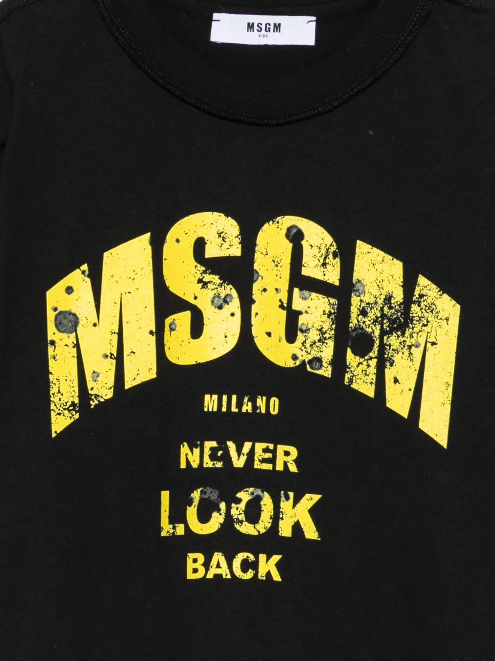 MSGM Kids logo-print short-sleeve T-shirt Zwart