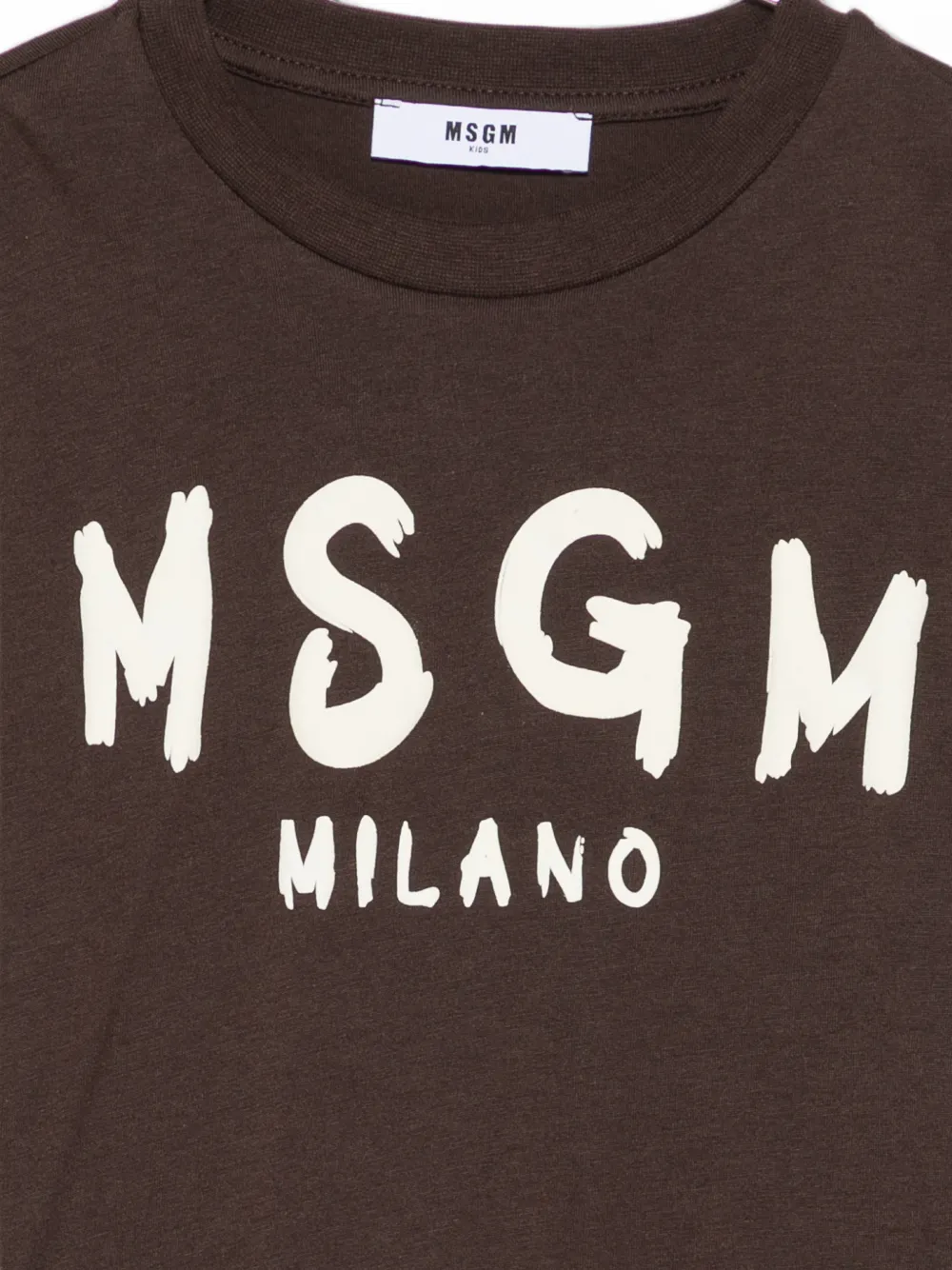 MSGM Kids T-shirt met logoprint Bruin