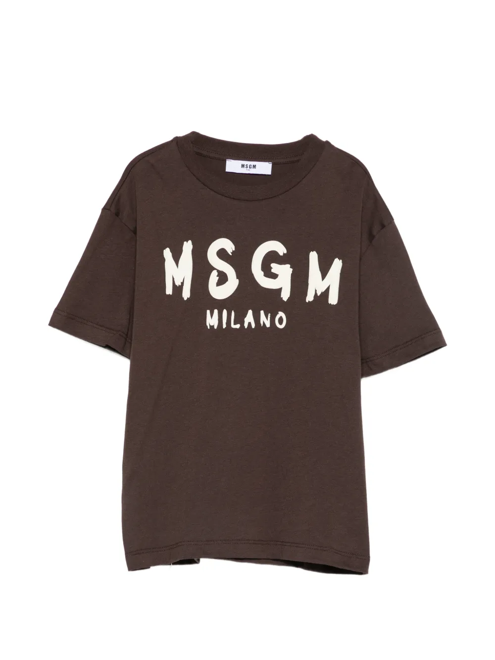 MSGM Kids logo-print T-shirt - Marrone