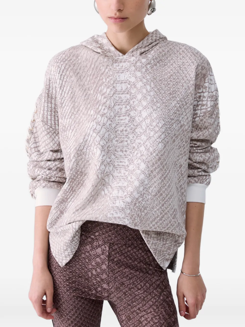 LIU JO Sweater met dierenprint Beige