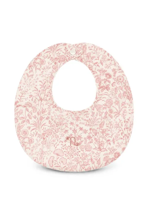 NANAN floral-print embroidered bib