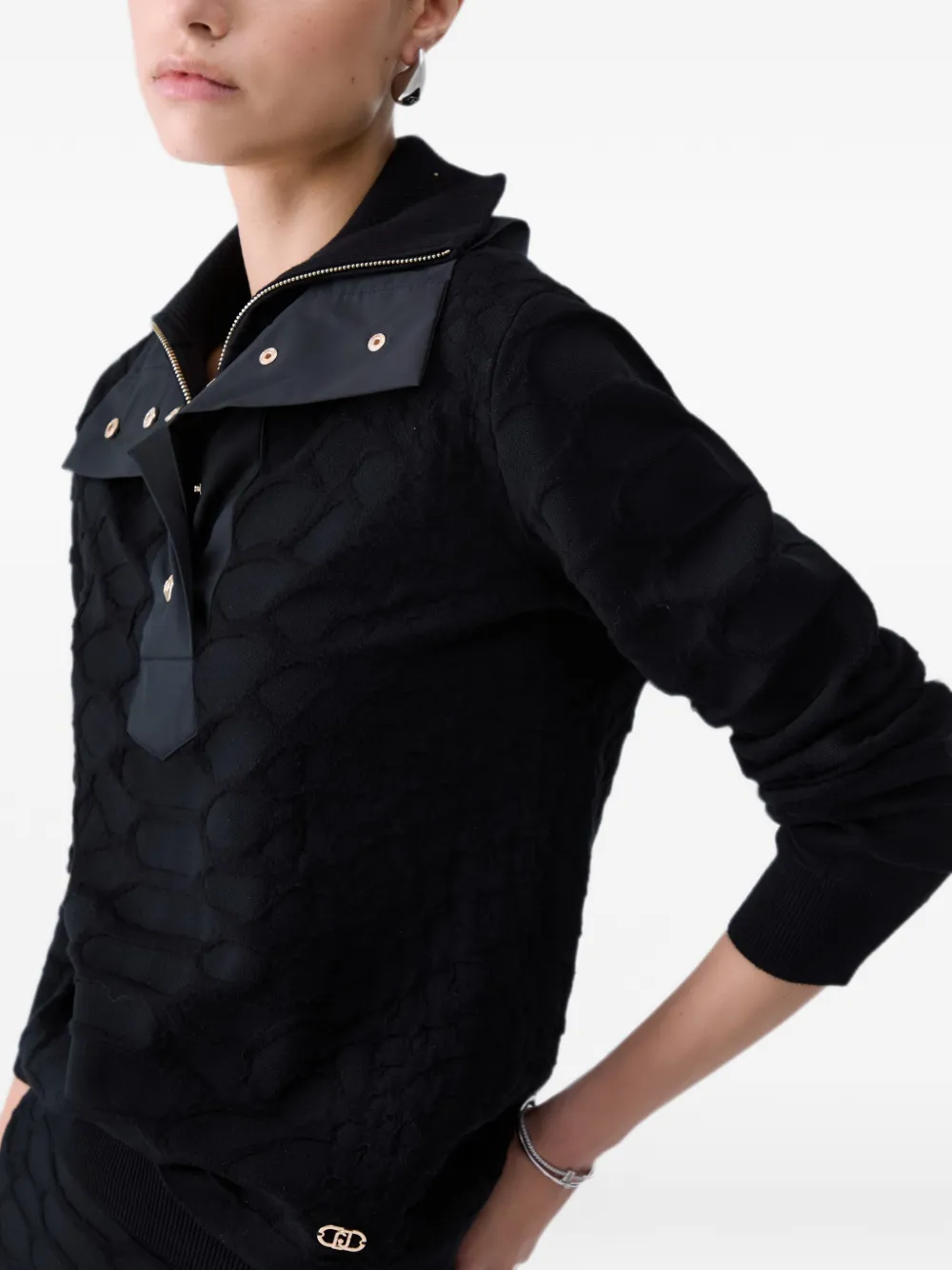 LIU JO Trui met krokodillen-jacquard Zwart