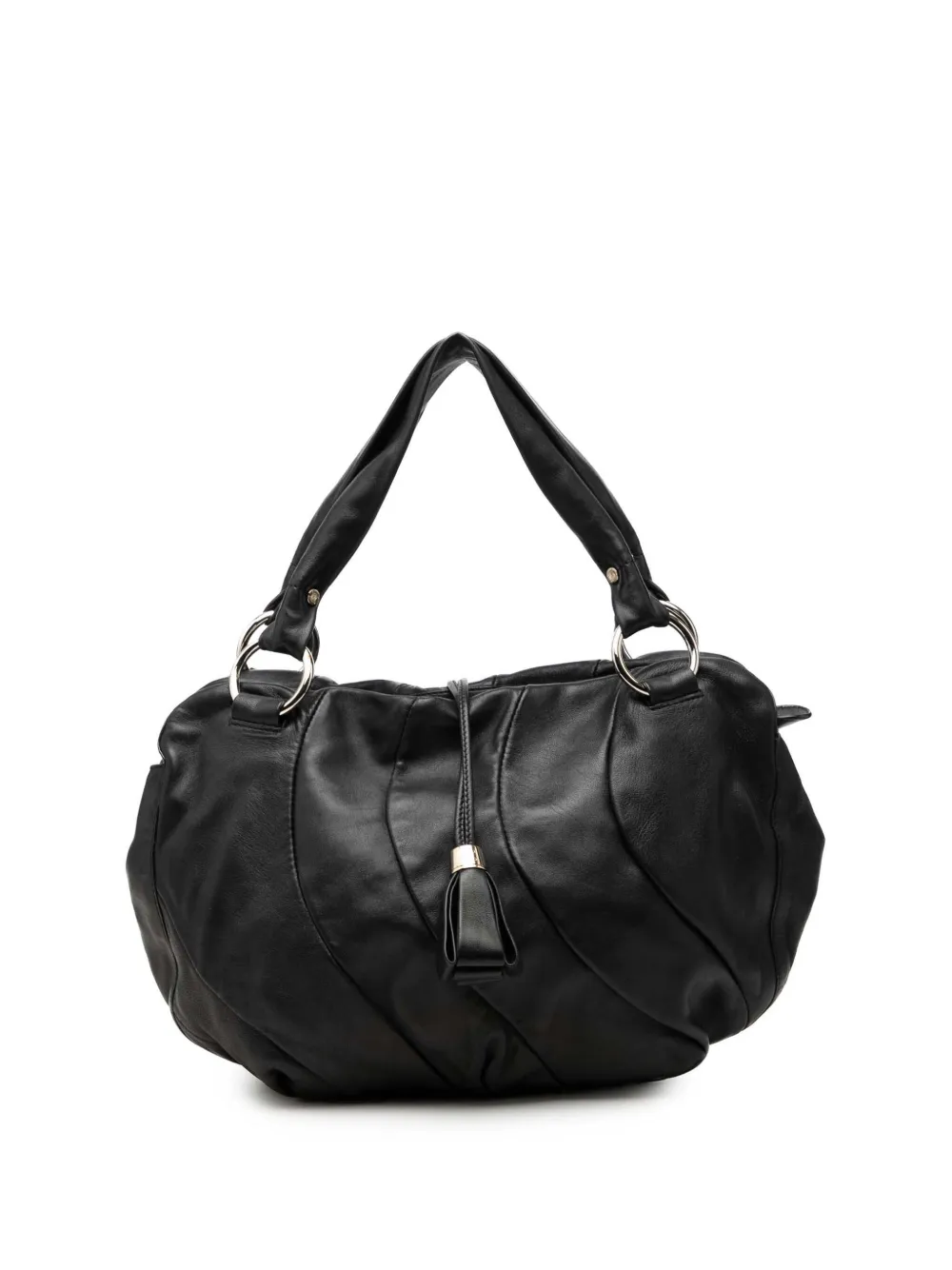 Celine Pre-Owned 2008 Calfskin Pleated Bittersweet hobo bag - Black