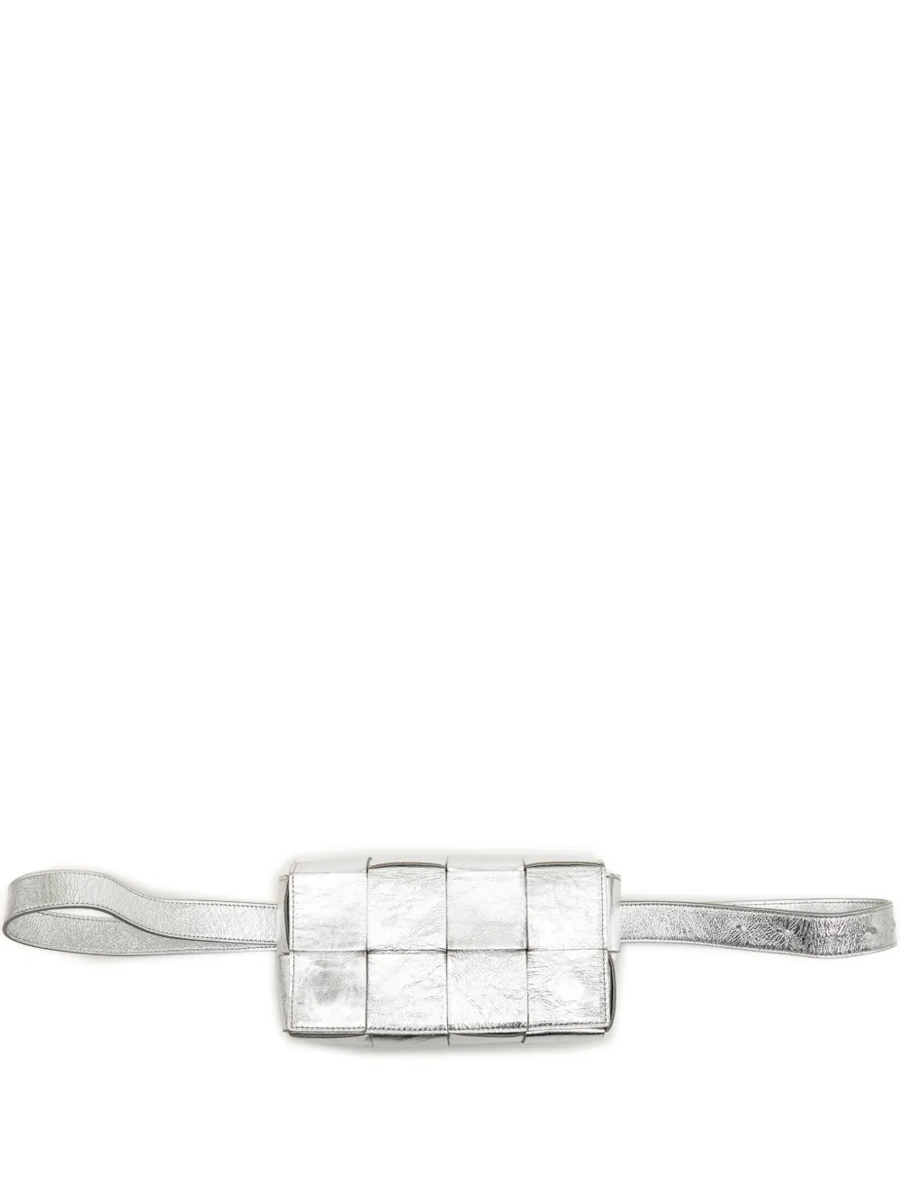 Bottega Veneta Pre-Owned 2012-2026 Mini Paper Intrecciato Cassette Gürteltasche aus Kalbsleder - Silber