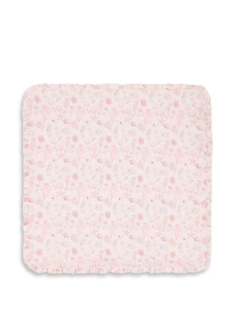 My Little Pie seashell-print ruffled-trim blanket