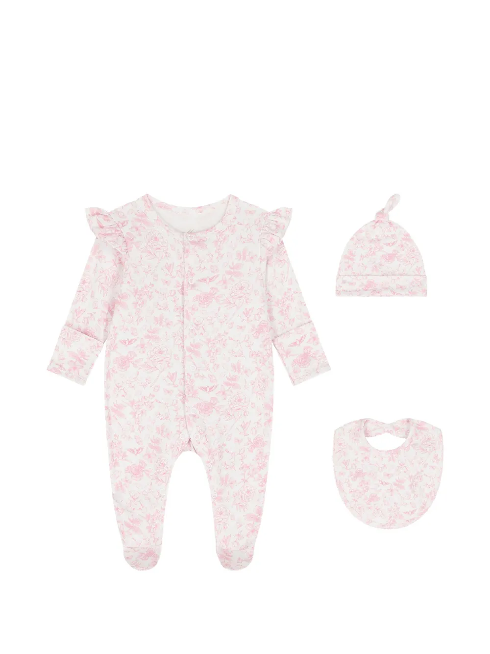 My Little Pie floral-print ruffled babygrow set - Weiß