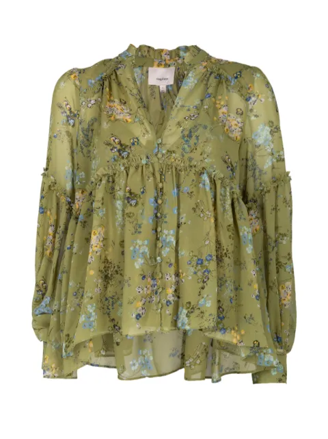 Cinq A Sept Edeline floral-print ruffled blouse