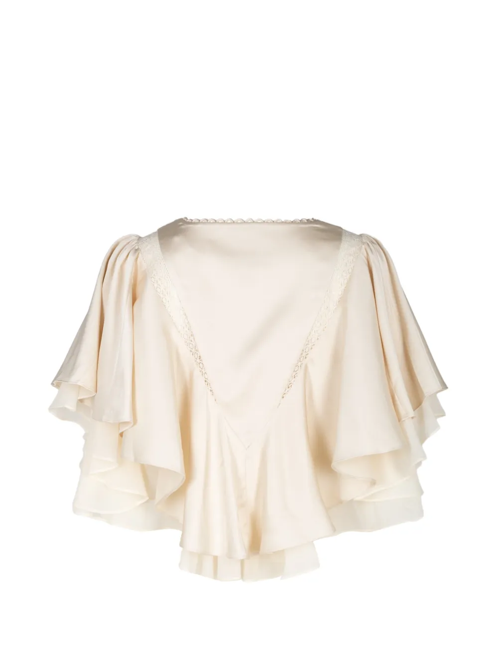 Cinq A Sept Mary ruffled button-front top Beige