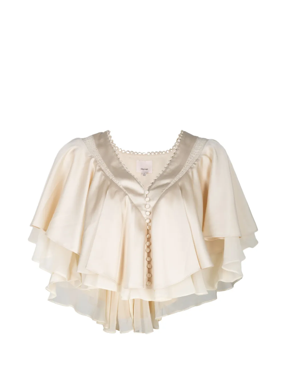 Cinq A Sept Mary ruffled button-front top - Toni neutri