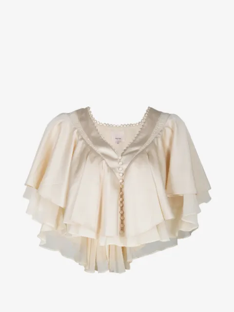 Cinq A Sept Mary ruffled button-front top