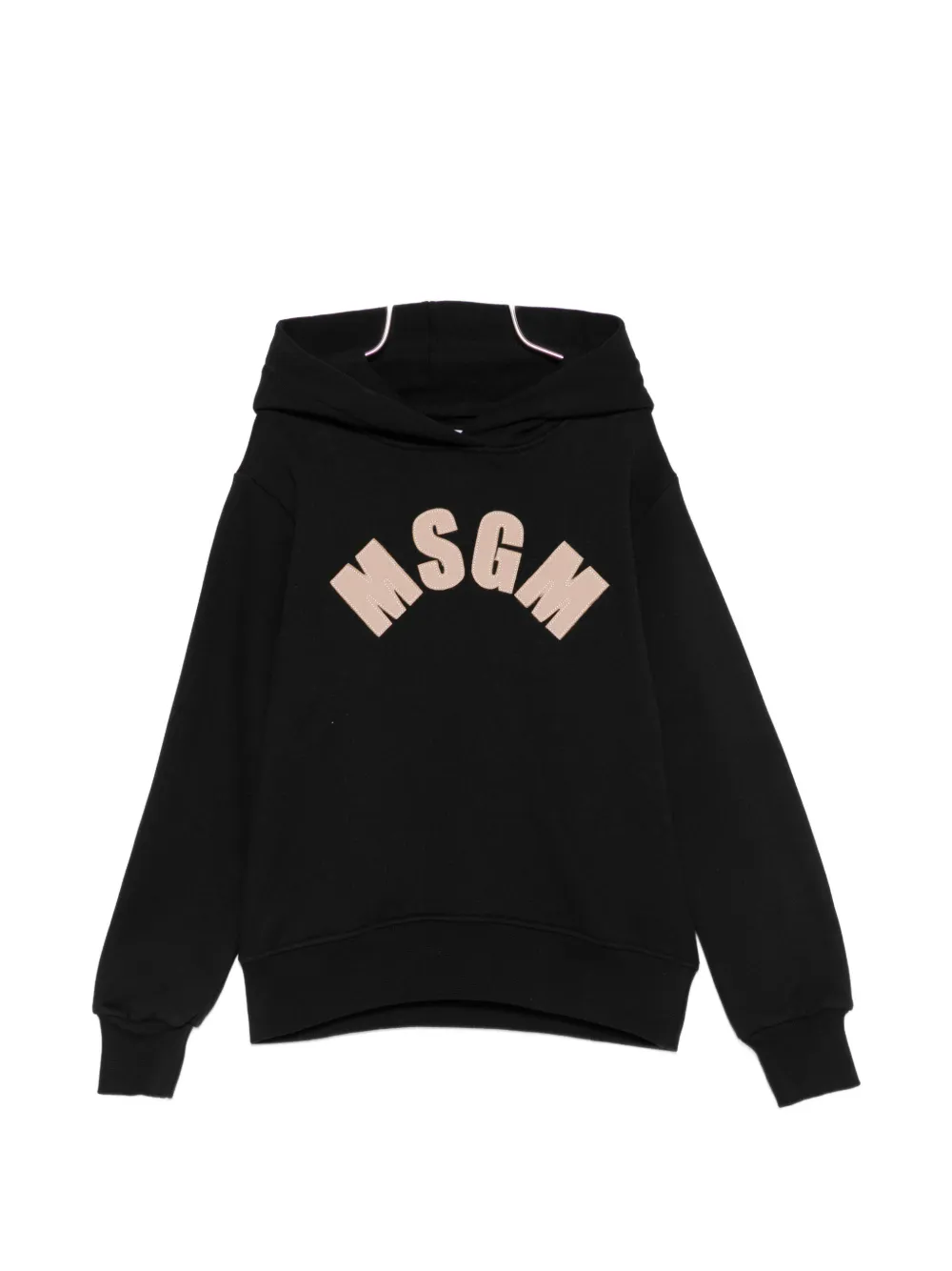 MSGM Kids logo-patch hoodie - Nero