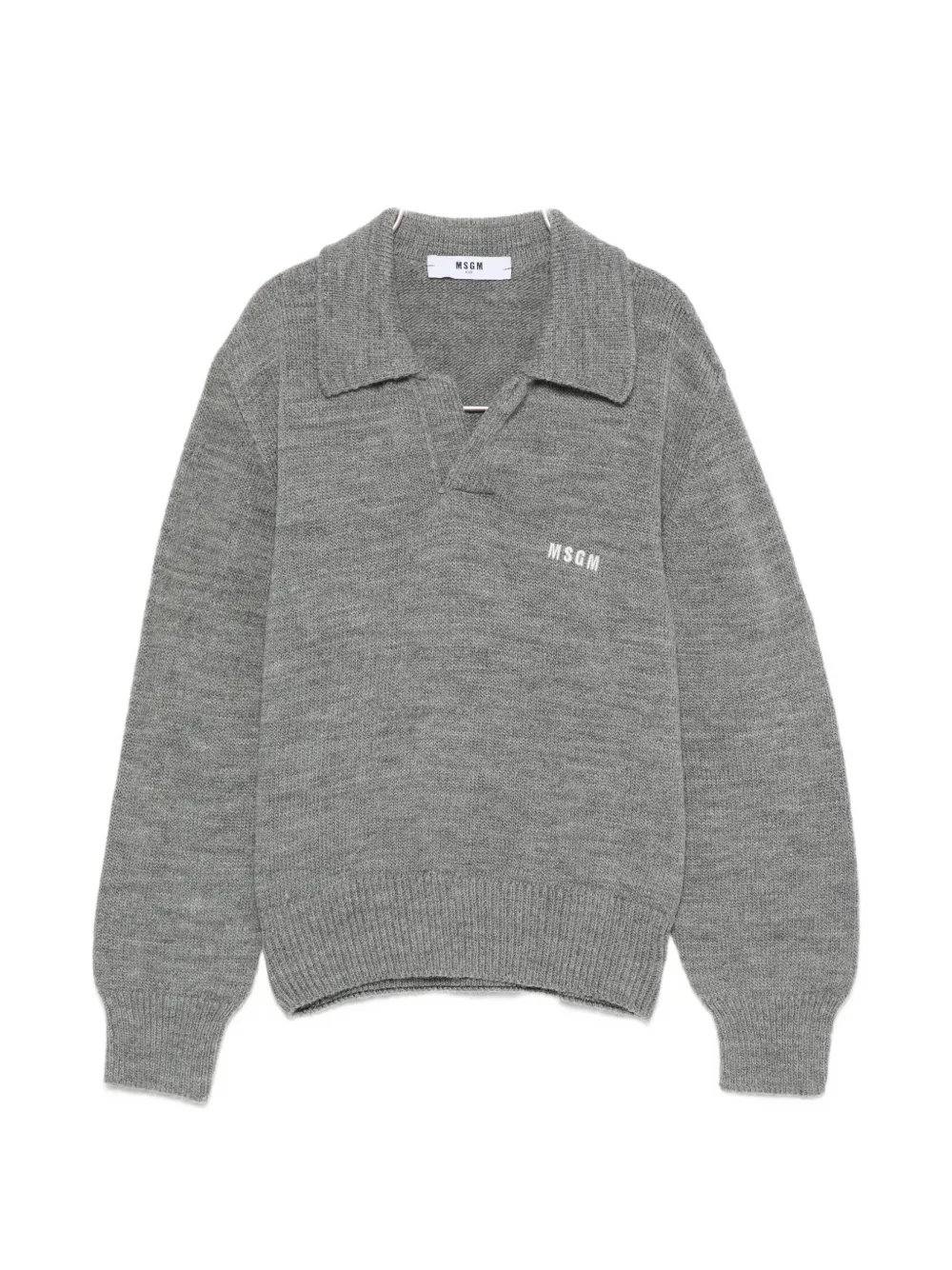 MSGM Kids logo-embroidered sweater - Grigio