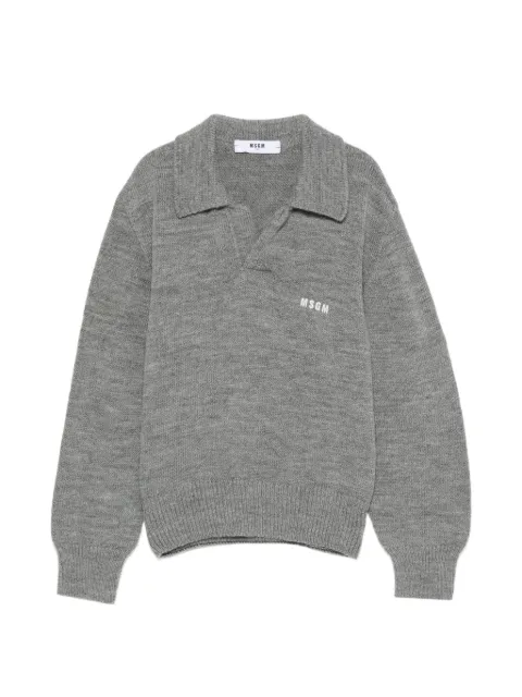 MSGM Kids logo-embroidered sweater