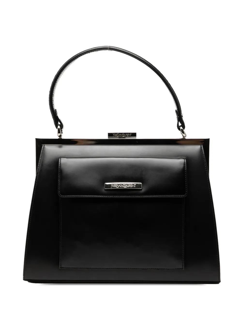 Saint Laurent Pre-Owned 20th Century Leather Top Handle Frame Bag handbag - Black