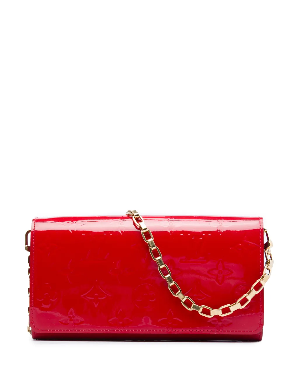 Louis Vuitton Pre-Owned Borsa a spalla in pelle Vernis con catena e monogramma 2015 - Rosso
