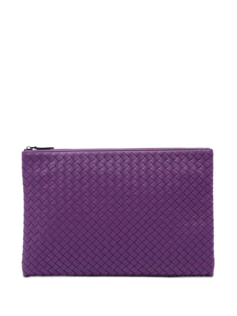 Bottega Veneta Pre-Owned 2012-2026 Large Nappa Intrecciato Flat Zip Biletto Pouch clutch bag - Purple