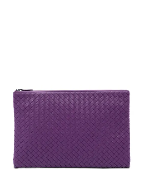 Bottega Veneta Pre-Owned 2012-2026 Large Nappa Intrecciato Flat Zip Biletto Pouch clutch bag