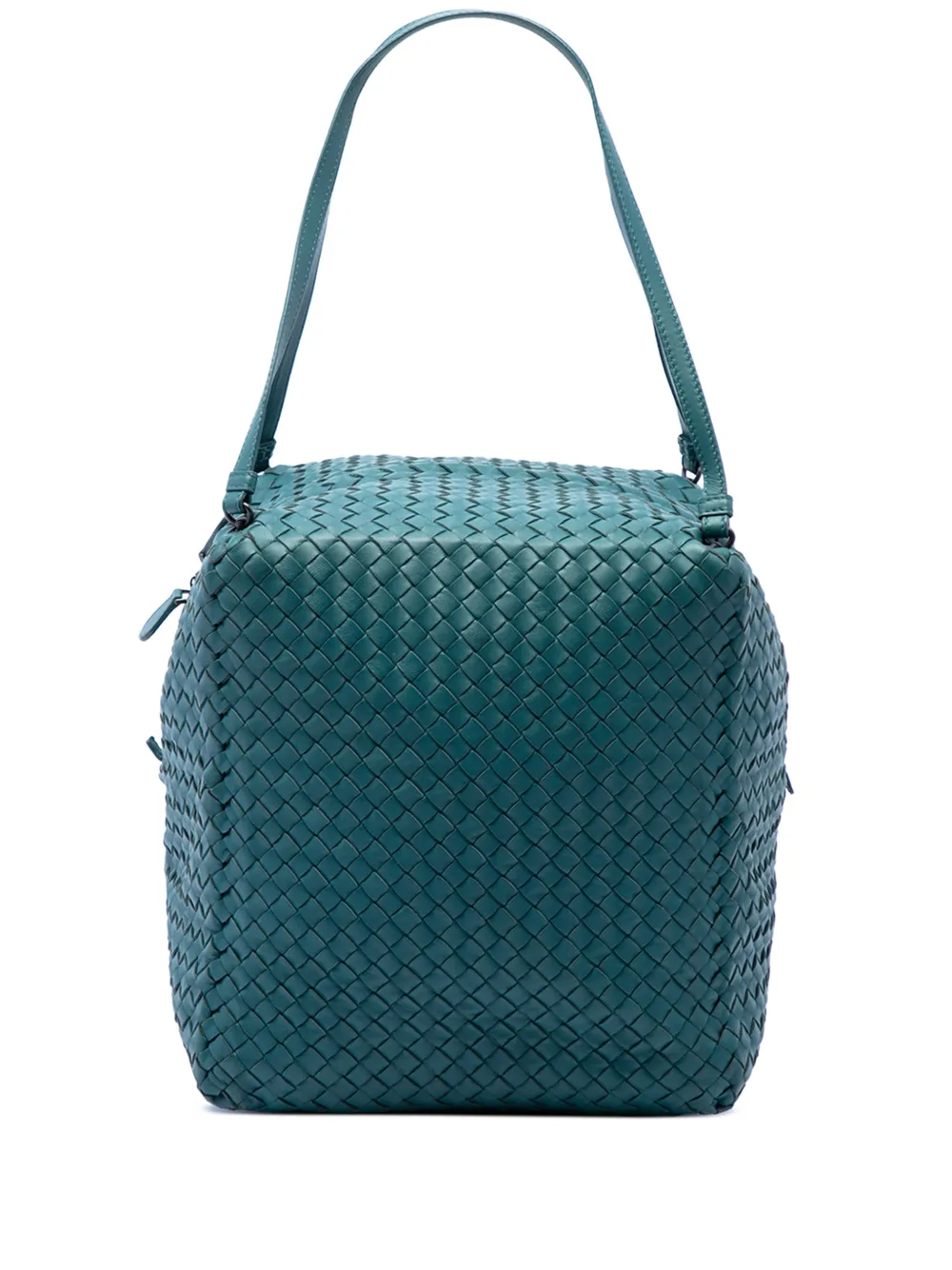 Bottega Veneta Pre-Owned 2012-2026 Intrecciato Cube Schultertasche aus Nappaleder - Blau